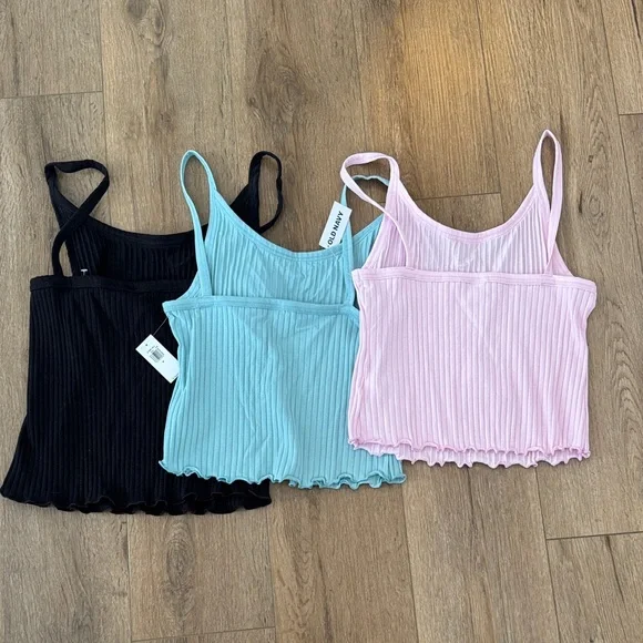 Old Navy Ribbed Tank Tops - Black, Blue, and Pink - Picture 5 of 5